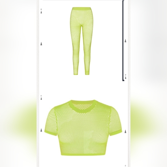 2pcs SKIMS PERFORATED SEAMLESS LEGGING AND CROPPED TOP/LIME/3XL - Picture 14 of 15
